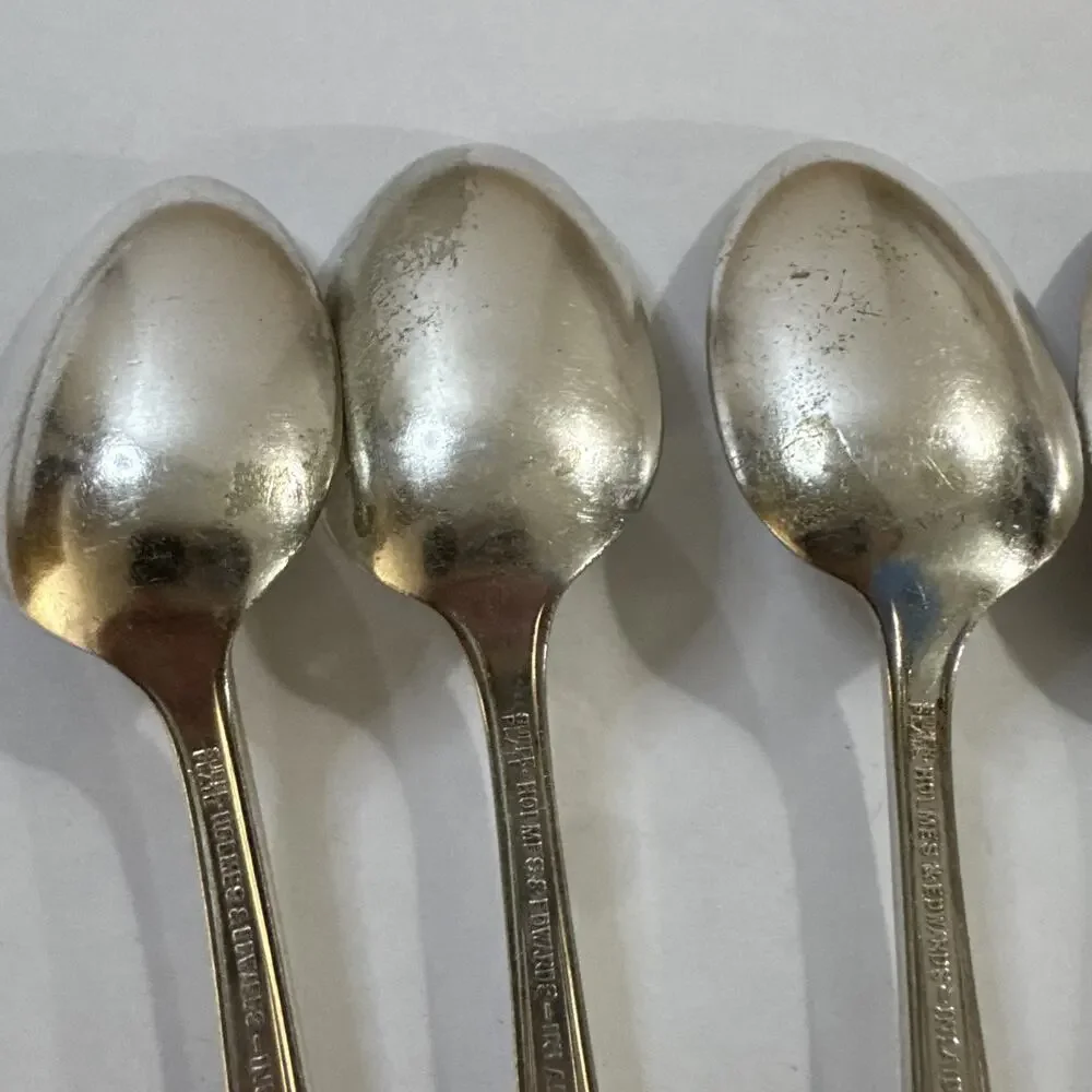Vintage Holmes and Edwards Silver Plate Inlaid Flatware - 6 Teaspoons- Century